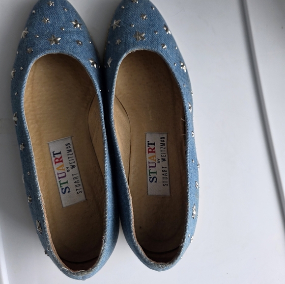 Vintage Stuart Weitzman Blue Jean Star Wedges Size 7.5 - Picture 4 of 9